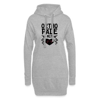 Orthopäde mit Herz Geschenk - Hoodie-Kleid - Grau meliert - Vorne