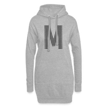 Lettre m cadeau points lettre initiale cadeau - Sweat-shirt à capuche long Femme - gris chiné - Devant