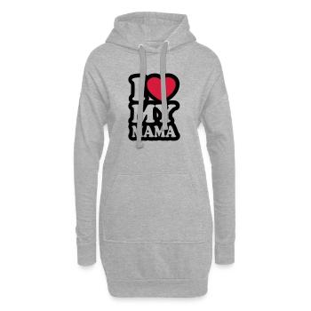 I love my mama - Ich liebe meine Mutter - Hoodie-Kleid - Grau meliert - Vorne