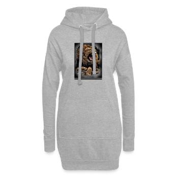 Löwe - Hoodie-Kleid - Grau meliert - Vorne
