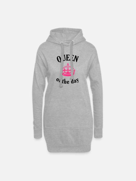 Queen of the day - Hoodie-Kleid - Grau meliert