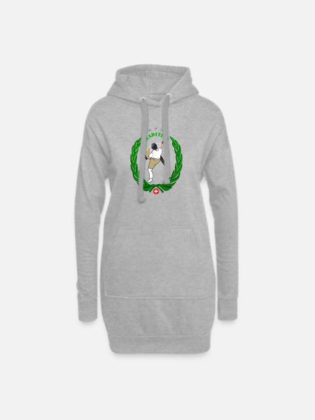 Schwinger Schweizer Nationalsport Tradition - Hoodie-Kleid - Grau meliert