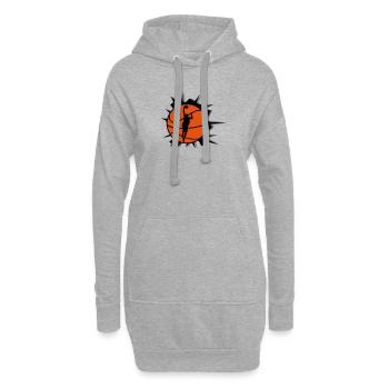 Basketball & Basketball Player & Crack - Sweat-shirt à capuche long Femme - gris chiné - Devant