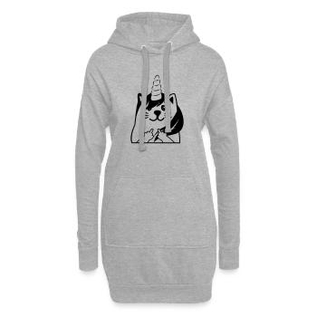 Du kannst mich mal Mittelfinger Katzeneinhorn - Hoodie-Kleid - Grau meliert - Vorne