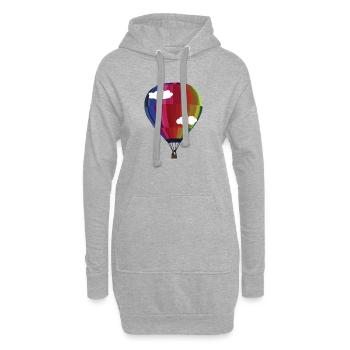Ballon - ein Stück Freiheit. - Hoodie-Kleid - Grau meliert - Vorne