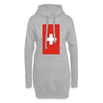 Cas téléphonique de drapeau suisse - Sweat-shirt à capuche long Femme - gris chiné - Devant