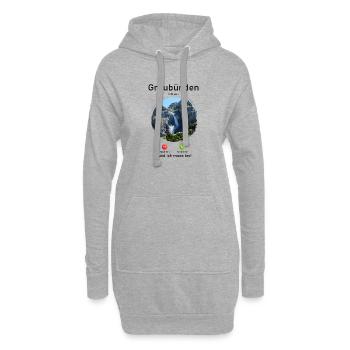 Graubünden Naturruf Design - Hoodie-Kleid - Grau meliert - Vorne