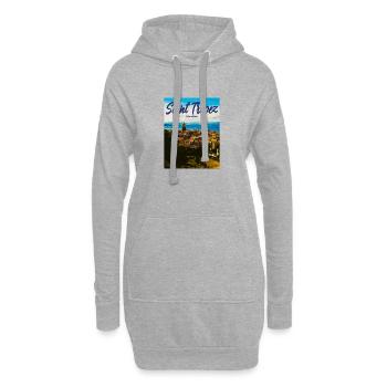 Saint Tropez Küstenflair Côte d'Azur - Hoodie-Kleid - Grau meliert - Vorne