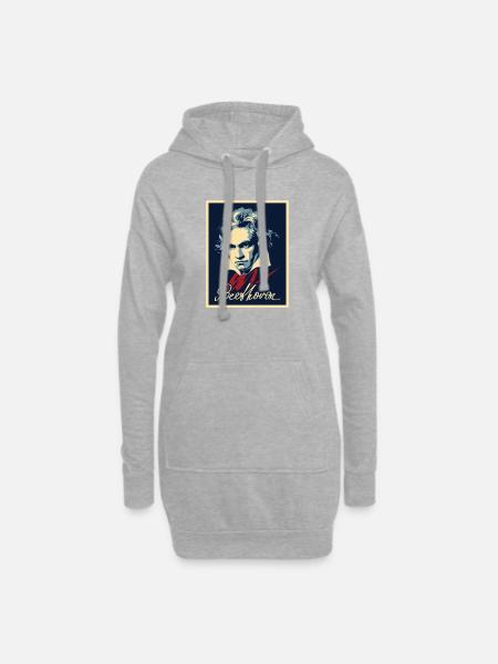 Beethoven - Sweat-shirt à capuche long Femme - gris chiné