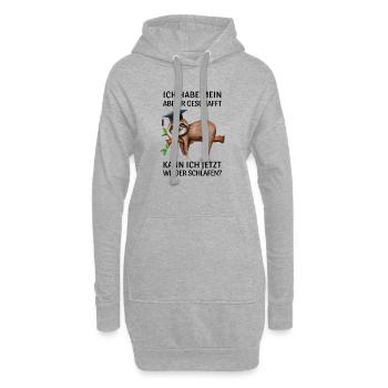 Abitur geschafft lustiges Faultier Abi Motto - Hoodie-Kleid - Grau meliert - Vorne