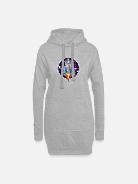Rakete - Hoodie-Kleid - Grau meliert