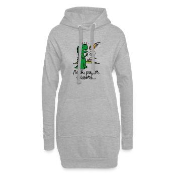 Ciseaux en papier de roche T-rex drôle de comète de dinosaure - Sweat-shirt à capuche long Femme - gris chiné - Devant