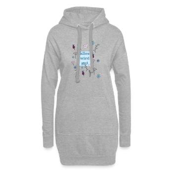 tout sera bon en bleu - Sweat-shirt à capuche long Femme - gris chiné - Devant