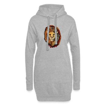Der Rote Löwe - Hoodie-Kleid - Grau meliert - Vorne