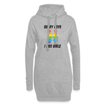 Désolé les garçons, j’aime les filles - Sweat-shirt à capuche long Femme - gris chiné - Devant