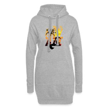 Surfen und Palmen im Sonnenschein Hawaii - Hoodie-Kleid - Grau meliert - Vorne