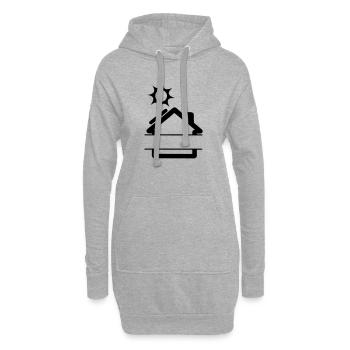 Sonnenkollektor am Haus mit Sonne - Hoodie-Kleid - Grau meliert - Vorne