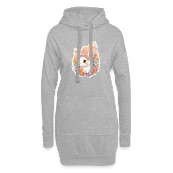 kleines Häschen - Hoodie-Kleid - Grau meliert - Vorne