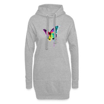 Papillon - Sweat-shirt à capuche long Femme - gris chiné - Devant