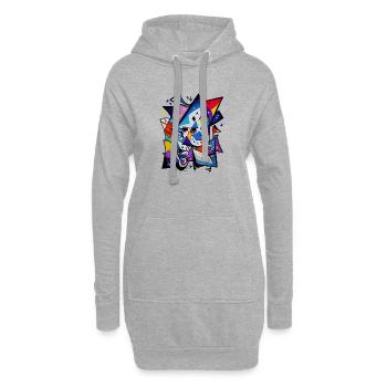 Graffiti - Hoodie Dress - heather grey - Front