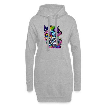 Graffiti - Hoodie Dress - heather grey - Front