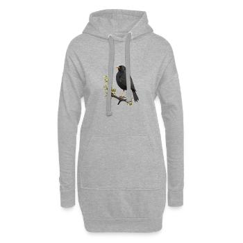 Merle - Sweat-shirt à capuche long Femme - gris chiné - Devant