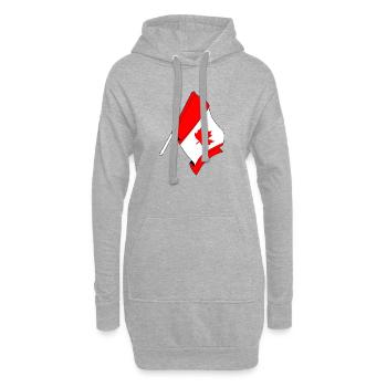 Drapeau du Canada - Sweat-shirt à capuche long Femme - gris chiné - Devant