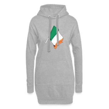 Drapeau de l’Irlande - Sweat-shirt à capuche long Femme - gris chiné - Devant