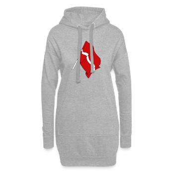 Drapeau de la Lettonie - Sweat-shirt à capuche long Femme - gris chiné - Devant