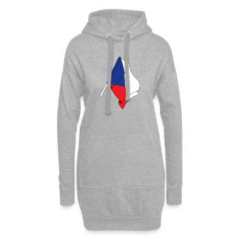 Flagge der Tschechischen Republik - Hoodie-Kleid - Grau meliert - Vorne