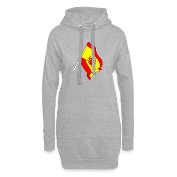Drapeau de l’Espagne - Sweat-shirt à capuche long Femme - gris chiné - Devant