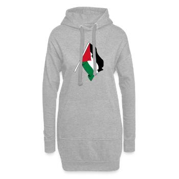Drapeau Palestine Drapeau palestinien - Sweat-shirt à capuche long Femme - gris chiné - Devant