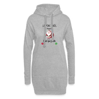 Der Weihnachtsmann nennt mich ein lustiges Geschenk Fröhliches Geschenk T-Shirt - Hoodie-Kleid - Grau meliert - Vorne