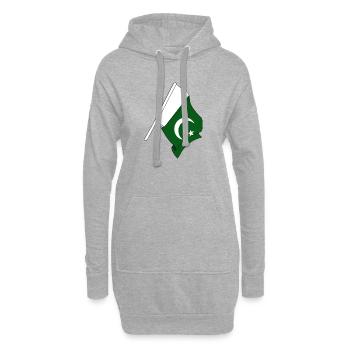 Drapeau Pakistan - Sweat-shirt à capuche long Femme - gris chiné - Devant