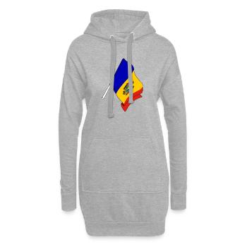 Flagge von Moldawien - Hoodie-Kleid - Grau meliert - Vorne