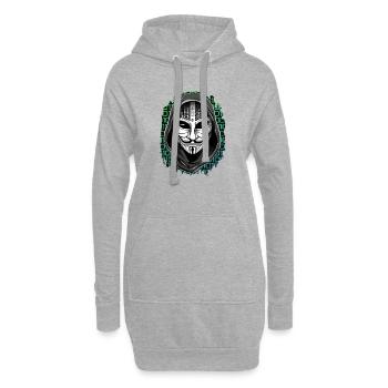 Pirate anonyme - Sweat-shirt à capuche long Femme - gris chiné - Devant