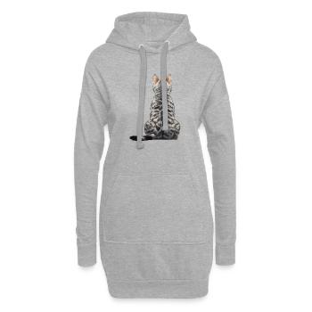 Ägyptische Mau - Hoodie-Kleid - Grau meliert - Vorne