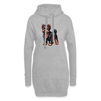 Yorkshire Terrier Rocker - Sweat-shirt à capuche long Femme - gris chiné - Devant