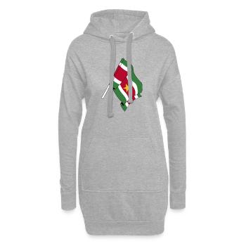 Flagge von Suriname - Hoodie-Kleid - Grau meliert - Vorne