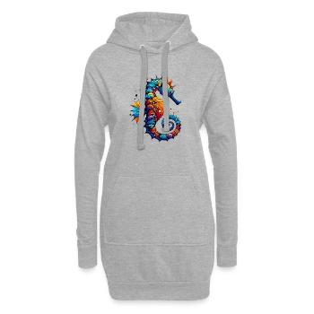 Seepferdchen - Hoodie-Kleid - Grau meliert - Vorne