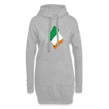 Flagge Irland - Hoodie-Kleid - Grau meliert - Vorne