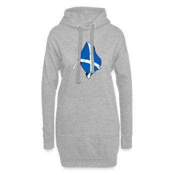 Drapeau Ecosse - Sweat-shirt à capuche long Femme - gris chiné - Devant
