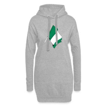 Drapeau du Nigeria - Sweat-shirt à capuche long Femme - gris chiné - Devant