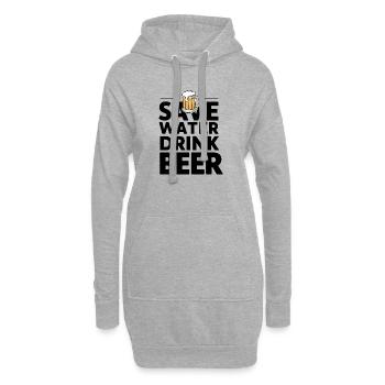 Save Water Drink Beer - T-Shirt Festif - Sweat-shirt à capuche long Femme - gris chiné - Devant