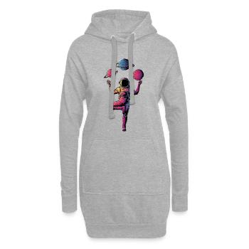 Vintage Lotus Meditating Astronaut Zen Yoga Planet - Hoodie-Kleid - Grau meliert - Vorne