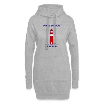 MAITRE. MAÎTRESSE. MERCI. MERCI MAÎTRESSE - Sweat-shirt à capuche long Femme - gris chiné - Devant