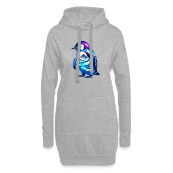 Pinguin - Hoodie-Kleid - Grau meliert - Vorne