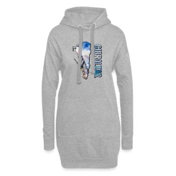 Aquarell Landkarte Gibraltar - Hoodie-Kleid - Grau meliert - Vorne