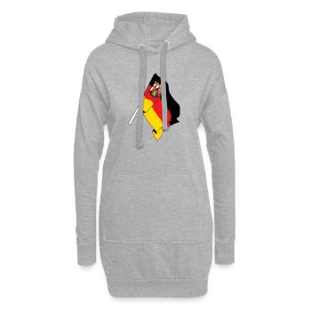 Drapeau Rhénanie-Palatinat - Sweat-shirt à capuche long Femme - gris chiné - Devant
