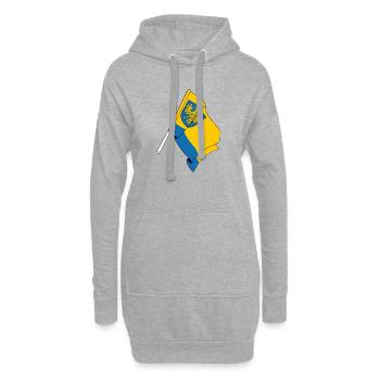 Drapeau Opole Pologne - Sweat-shirt à capuche long Femme - gris chiné - Devant